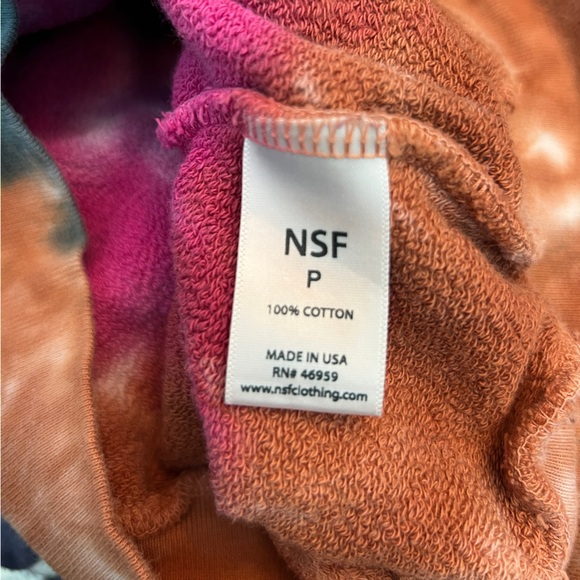 NSF French Terry Pullover Hoodie in Tie Dye, Size XS - Picture 3 of 4